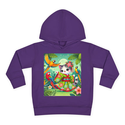 Parrot Dance of the Geisha Kitten Toddler Pullover Fleece Hoodie