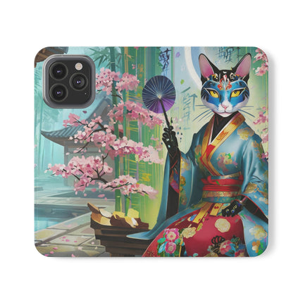 🌸✨ Cyberpunk Geisha Flip Case – Neon Elegance & Futuristic Grace