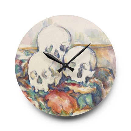 The Three Skulls by Paul Cézanne Acrylic Wall Clock, Round and Square