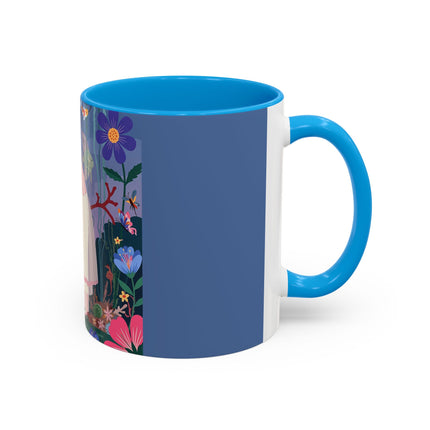 The Lady Of The Enchanted Aquarium Colorful Mugs – Art Deco Aquatic Elegance
