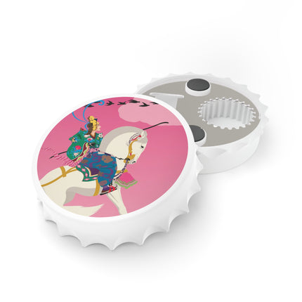 Samurai Princess on the White Steed Bottle Opener – Bold Fantasy & Elegant Adventure