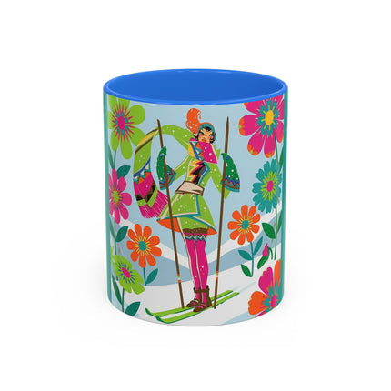 🎿🌸 The Winter Flower Adventurer Colorful Mug – Colorful Ski Fantasy