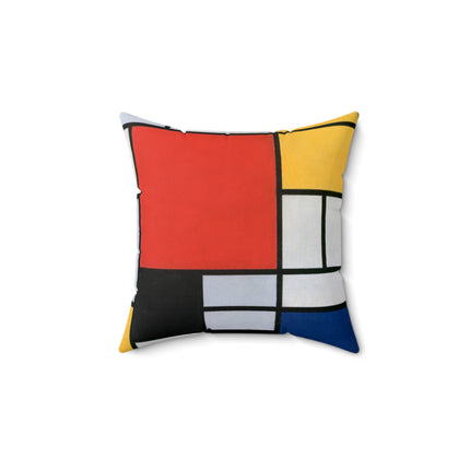 Composition with Red, Yellow, Blue, and Black by Piet Mondrian Spun Polyester Square Pillow