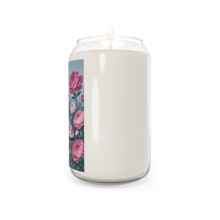🌸👒 The Lady Of The Pink Peony Garden Scented Soy Candle – Art Deco Floral Elegance
