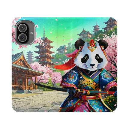 🦊⚔️ Cyberpunk Panda Samurai Flip Case – Futuristic Honor & Kitsune Spirit