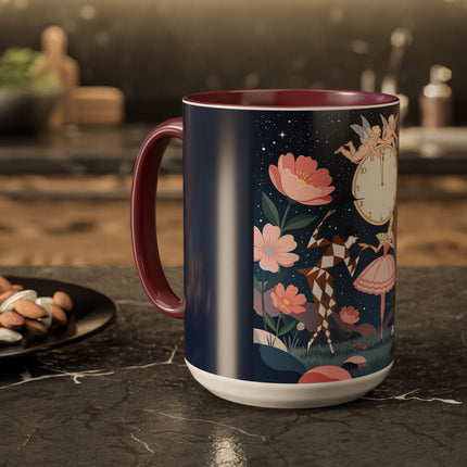 🕛🌸 Midnight Waltz Before Christmas Colorful Mug – Art Deco Holiday Fantasy