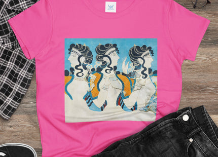 Reproduction of Ladies in Blue by Emile Gilliéron Women's Midweight Cotton Tee