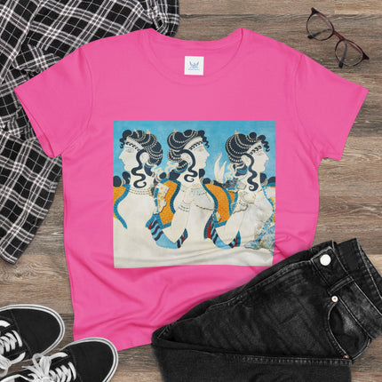 Reproduction of Ladies in Blue by Emile Gilliéron Women's Midweight Cotton Tee