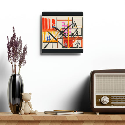 Maquettes de Théatre Acrylic Wall Clock, Round and Square