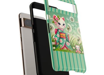 Geisha Kitten and the Dandelion Phone Cases