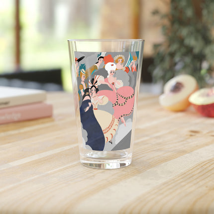 Celestial Masquerade Pint Glass – Theatrical Elegance & Floating Whimsy