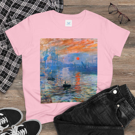 Sunrise by Claude Monet Women's Midweight Cotton Tee