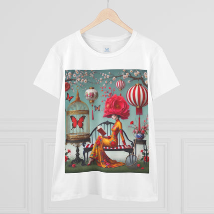 Reading In A Painted Garden Cotton Tee