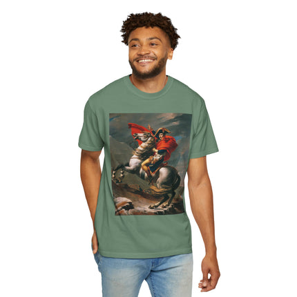 Napoleon Crossing the Alps by Jacques-Louis David Unisex Garment-Dyed T-shirt