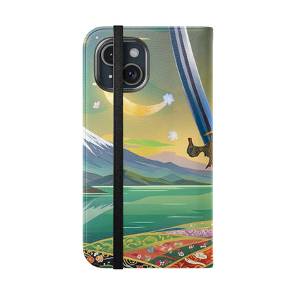 🐕⚔️ Cyberpunk Samurai Dog Flip Case – Futuristic Honor & Kitsune Spirit