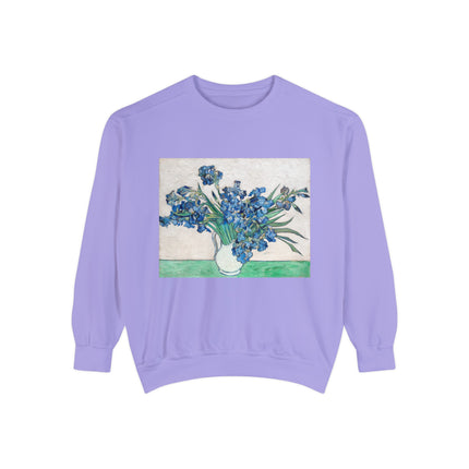 Irises by Vincent Van Gogh Unisex Garment-Dyed Sweatshirt