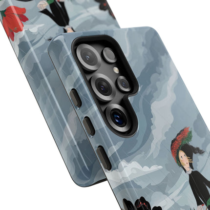 🌧️🌺 The Stormy Flower Walk Phone Case – Art Deco Floral Fashion