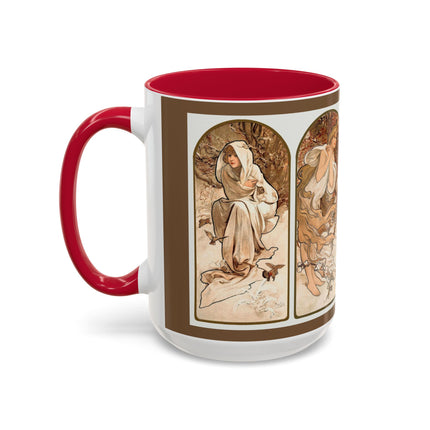 The Seasons by Alphonse Maria Mucha Colorful Mugs (11oz, 15oz)