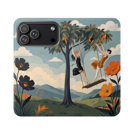 🌳🌺 The Ladies Of The Garden Swing Flip Case – Art Deco Floral Adventure