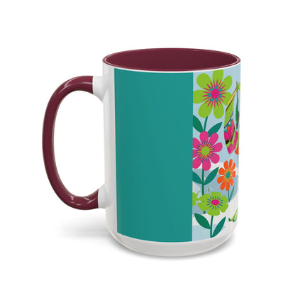 🎿🌸 The Winter Flower Adventurer Colorful Mug – Colorful Ski Fantasy