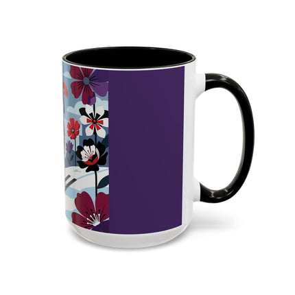 🎿❄️ The Winter Flower Skier Colorful Mug – Art Deco Alpine Fantasy