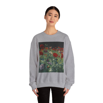 Poppies (A Study of Poppies for Carnation, Lily, Lily, Rose) by John Singer Sargent Heavy Blend™ Crewneck Sweatshirt