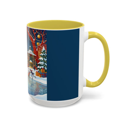 ⛸️🎄 The Christmas Skating Pavilion Colorful Mug – Art Deco Holiday Fantasy