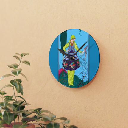Exquisite Elegance by Umberto Brunelleschi Acrylic Wall Clock