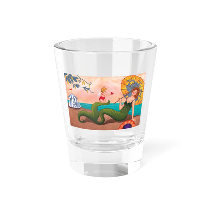 Mermaid with Parasol and Cupid by George Barbier Shot Glass, 1.5oz
