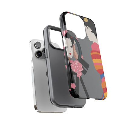 Geisha Mirror Phone Case – Elegant Reflection & Timeless Beauty