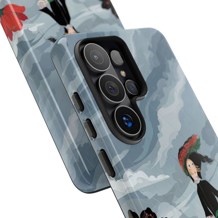 🌧️🌺 The Stormy Flower Walk Phone Case – Art Deco Floral Fashion