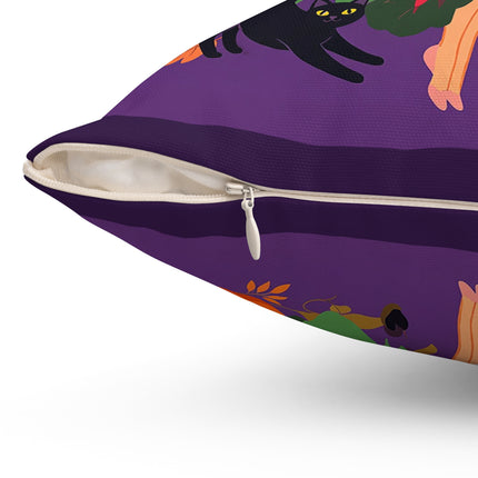 🌹🎃 The Lady Of The Haunted Rose Garden Square Pillow – Romantic Halloween Charm