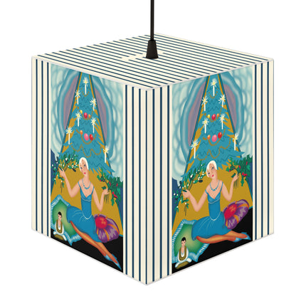 Art Deco Christmas Enchantment Light Cube Lamp
