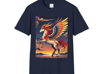 Flame-Winged Horse at Sunset Unisex Softstyle T-Shirt