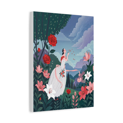 🌹💌 The Garden Of Blown Kisses Matte Canvas – Art Deco Floral Romance