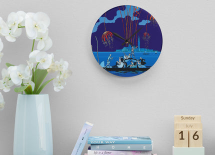 Fireworks in Venice by George Barbier Acrylic Wall Clock