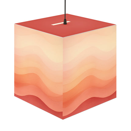 Autumn Serenade in Peach and Orange Light Cube Lamp