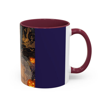 🌙🎃 The Moonlit Parlor Masquerade Colorful Mug – Elegant Halloween Romance