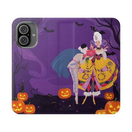 🎭🌹 The Harlequin Rose Masquerade Flip Case – Theatrical Halloween Romance