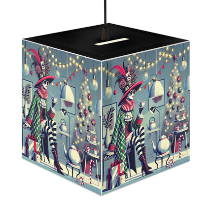 Whimsical Christmas Tea Party Light Cube Lamp