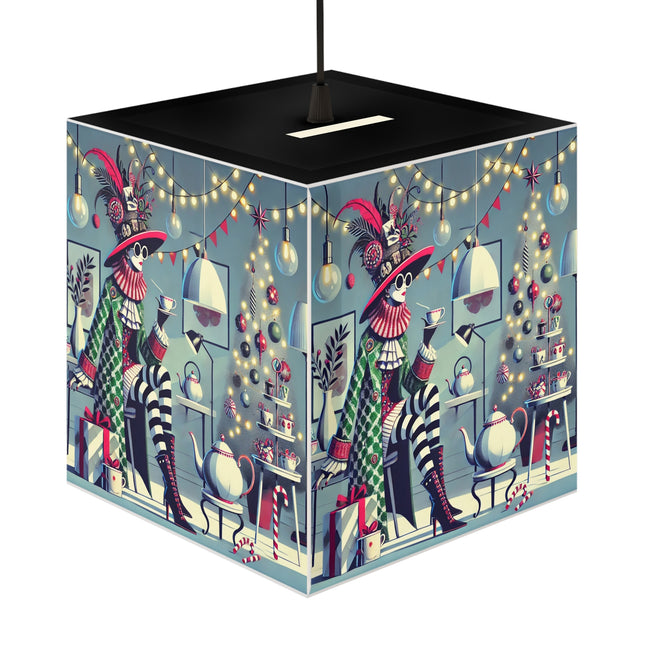 Whimsical Christmas Tea Party Light Cube Lamp