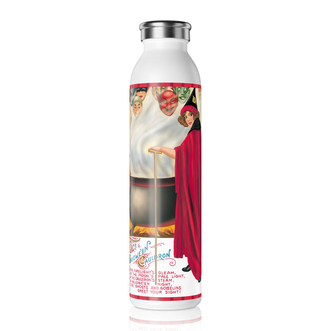 The Hallowe'en Cauldron In the Firelight's Gleam Slim Water Bottle
