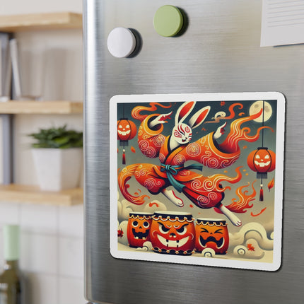 Jack-O’-Lantern Drums & The Kabuki Rabbit Die-Cut Magnets (4 Sizes)