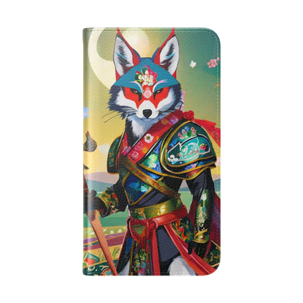 🐕⚔️ Cyberpunk Samurai Dog Flip Case – Futuristic Honor & Kitsune Spirit