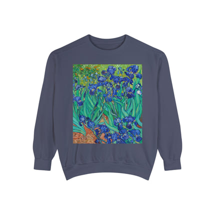 Irises by Vincent Van Gogh Unisex Garment-Dyed Sweatshirt