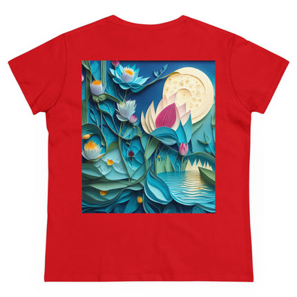 Ethereal Moonlit Lake Women's Midweight Cotton Tee