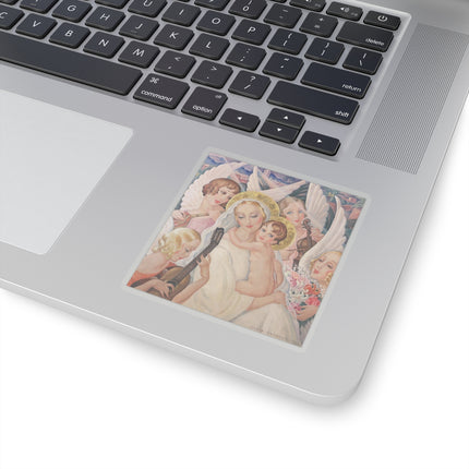 Madonna with Child surrounded by musical angels by Gerda Wegener Kiss-Cut Stickers (4 Sizes)