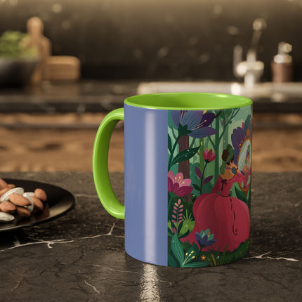The Lady Of The Enchanted Mirror Colorful Mugs – Art Deco Botanical Elegance