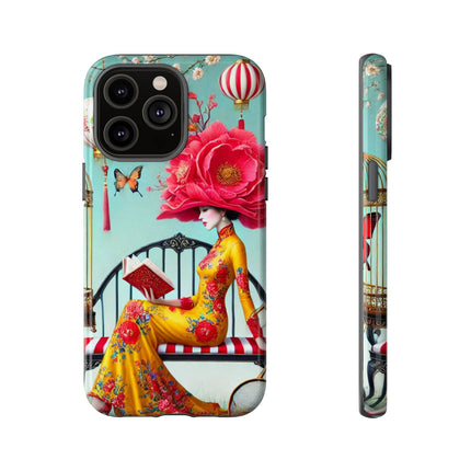 Reading In A Painted Garden Phone Cases