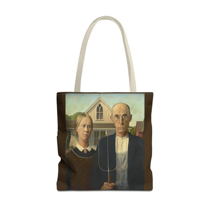 American Gothic by Grant Wood Tote Bag (AOP)